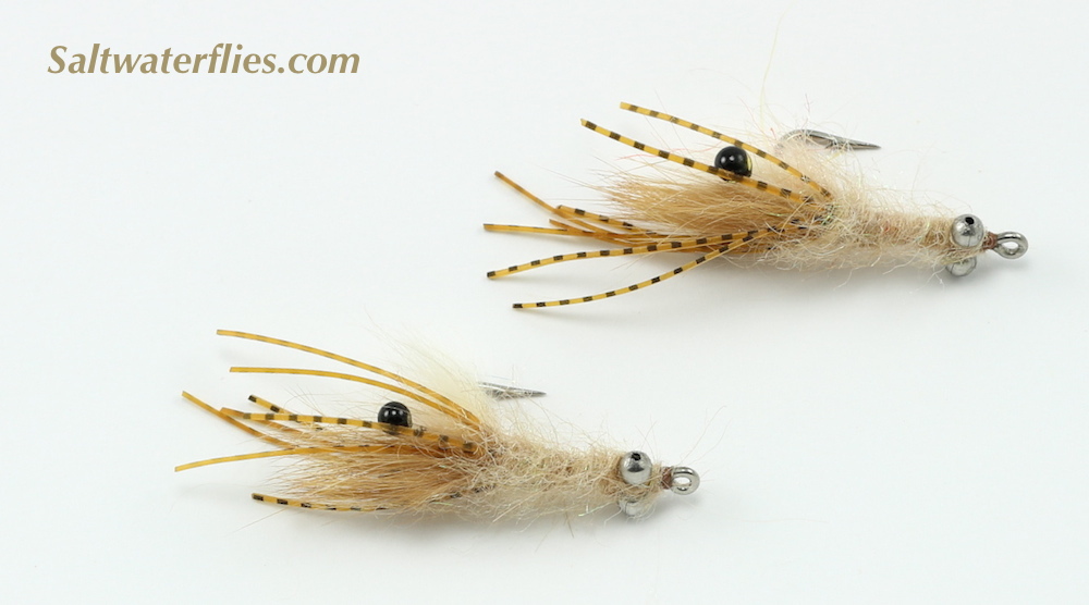 Fur Face Bonefish Shrimp Fly Bead Chain Eye side view